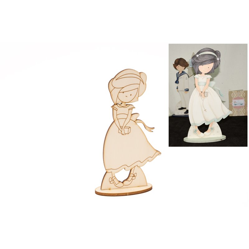 MENINA COMUNHAO C/LIVRO 20CM+ PEANA