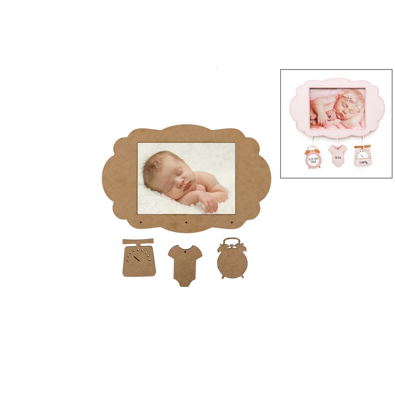 SET 2 MARCOS NACIMIENTO 33X21X0.8CM DM C/RECORTES