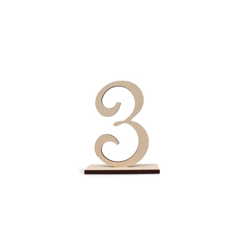 NUMERO 3 C/BASE 6.3X10X0.45CM DM