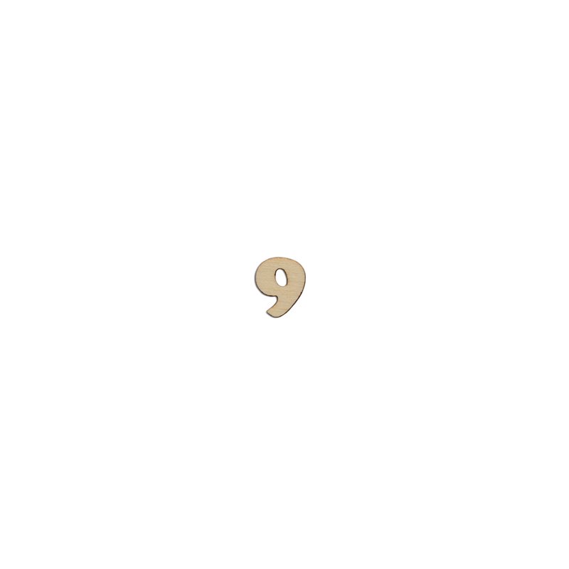 SET 12 NUMEROS  9  1.3X1.5X0.4CM CHOPO