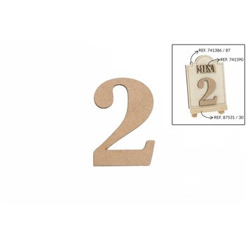 SET 12 NUMEROS 2 5.2X0.3CM DM