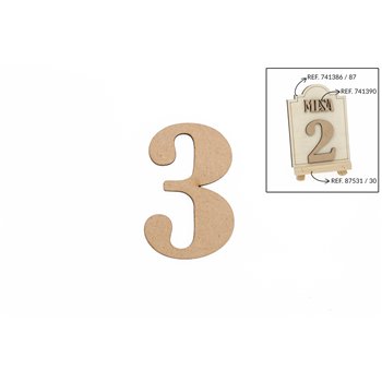 SET 12 NUMEROS 3 5.2X0.3CM DM