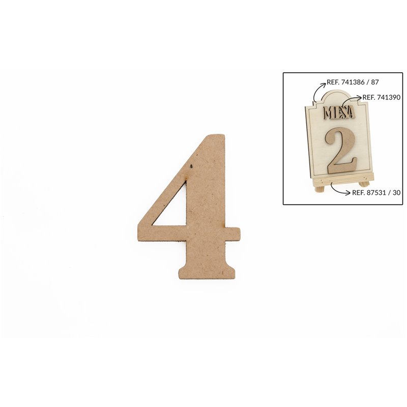SET 12 NUMEROS 4 5.2X0.3CM DM