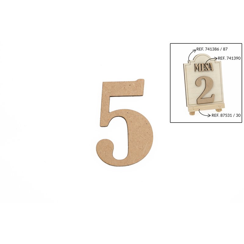 SET 12 NUMEROS 5 5.2X0.3CM DM