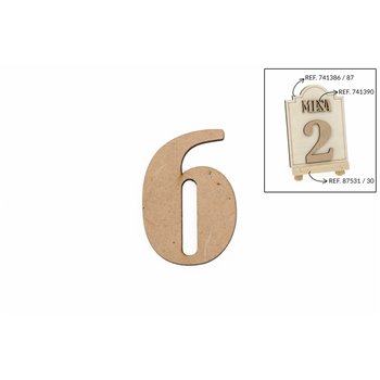 SET 12 NUMEROS 6 5.2X0.3CM DM
