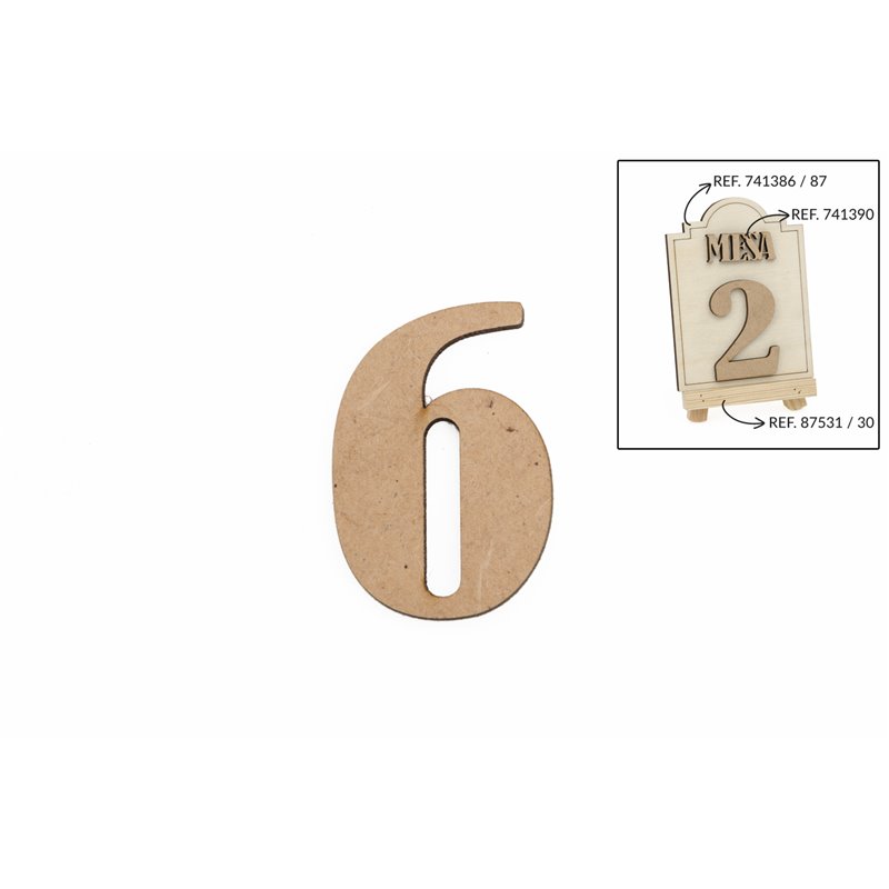 SET 12 NUMEROS 6 5.2X0.3CM DM
