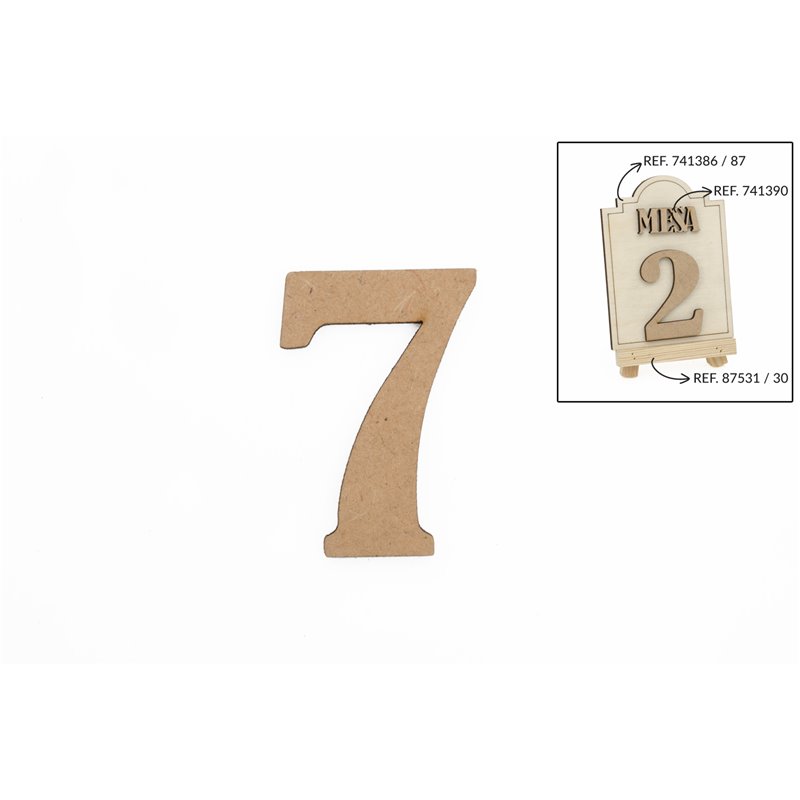 SET 12 NUMEROS 7 5.2X0.3CM DM