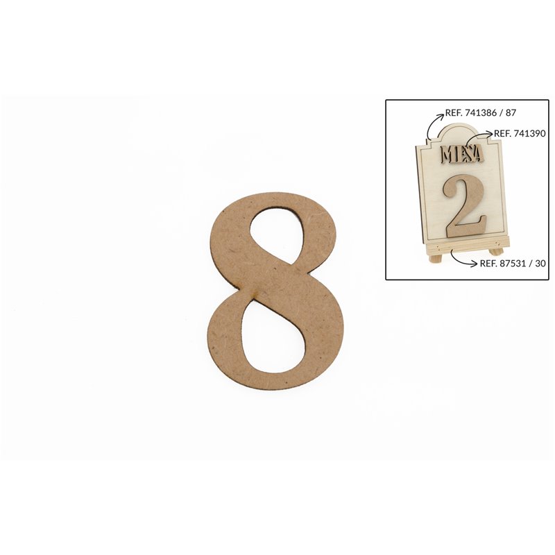 SET 12 NUMEROS 8 5.2X0.3CM DM