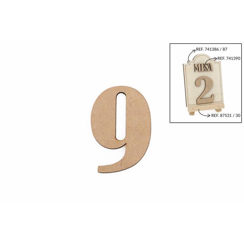 SET 12 NUMEROS 9 5.2X0.3CM DM