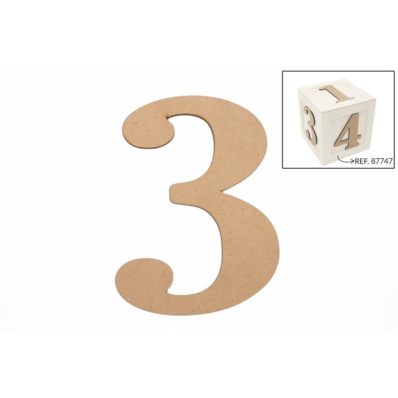 SET 6 NUMEROS 3 13.7X0.3CM DM