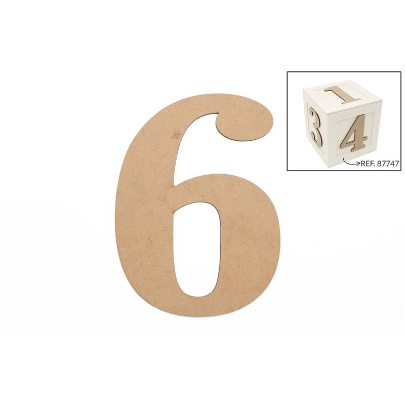 SET 6 NUMEROS 6 13.7X0.3CM DM