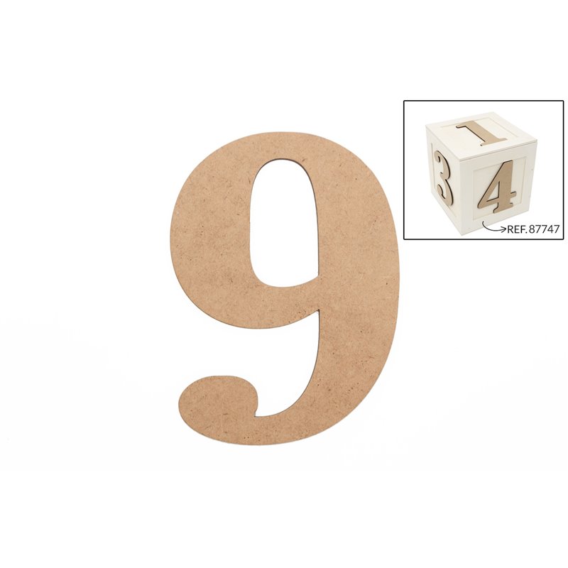 SET 6 NUMEROS 9 13.7X0.3CM DM