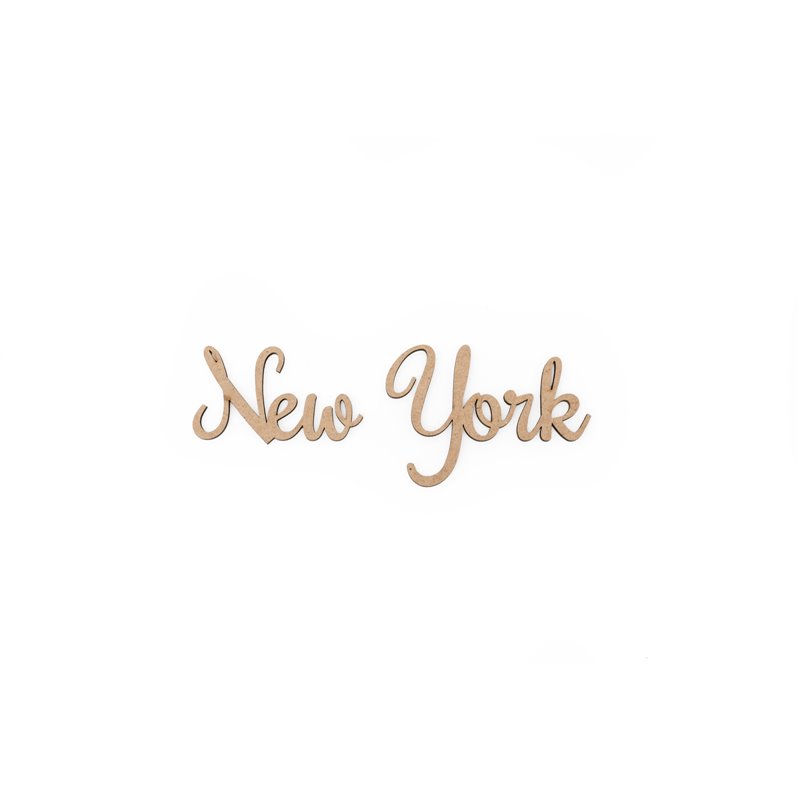 SET 12 PALABRAS NEW YORK 11.9X3X0.3CM MDF