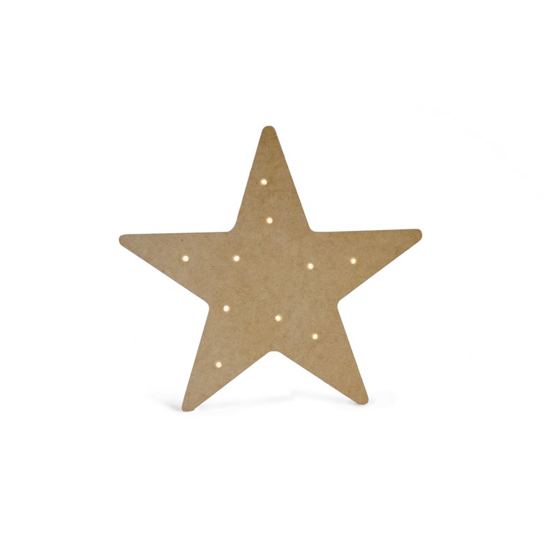 SET 2 ESTRELLAS C/LEDS C/SUPORTE 32.4X30X1.2CM DM