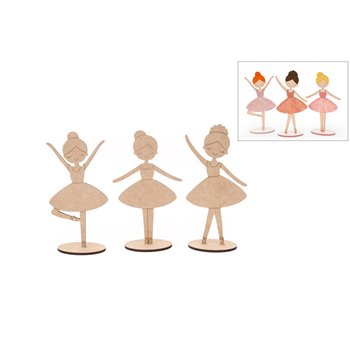 SET 3 BAILARINES 25X0.5CM MDF C/BASE