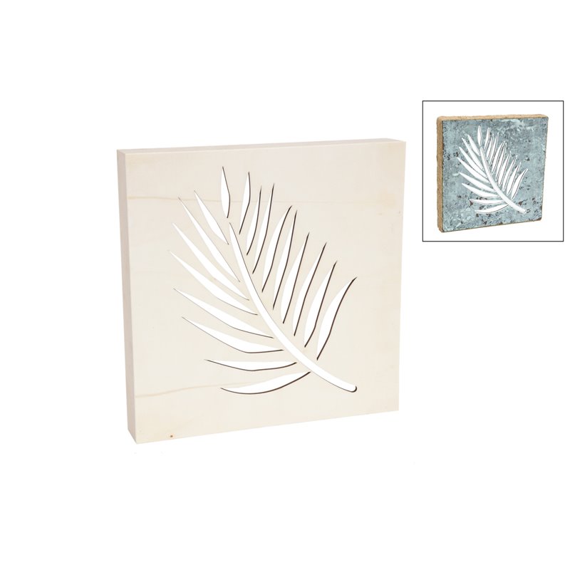 CUADRO HOJA 30X30X4.5X0.9CM