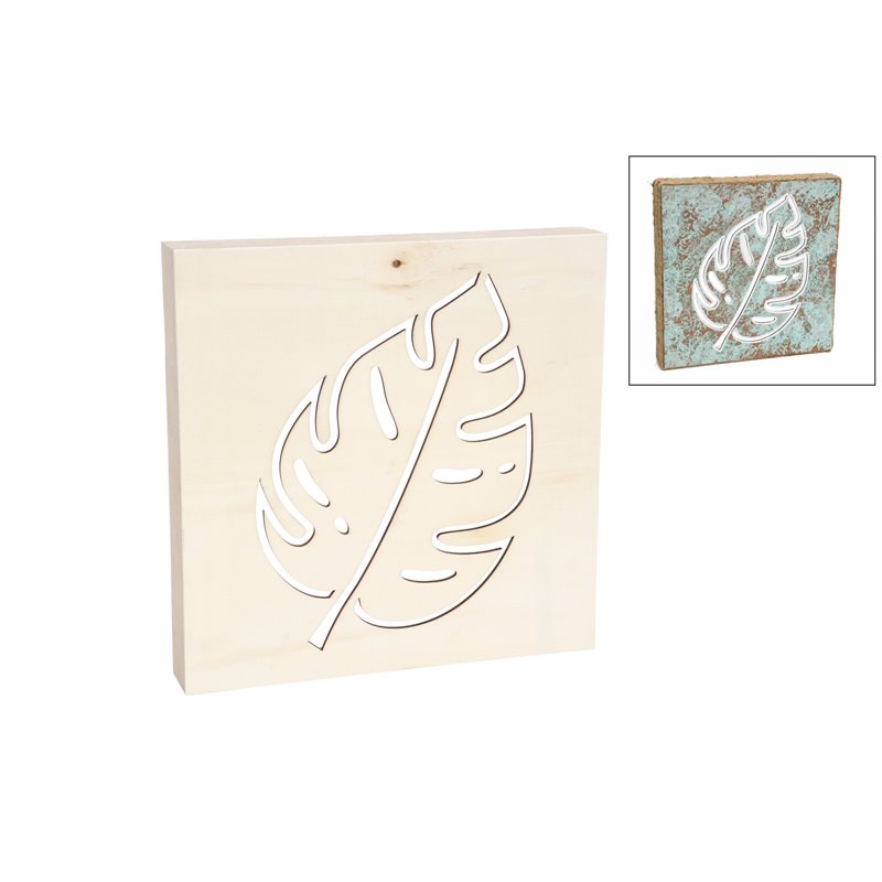CUADRO HOJA 30X30X4.5X0.9CM