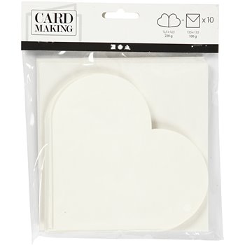 Tarjetas con forma de corazón - 10 set