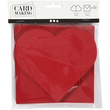 Tarjetas con forma de corazón - 10 set