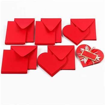 Tarjetas con forma de corazón - 10 set