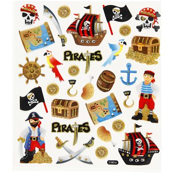 Pegatinas fantasía con purpurina - 1 hoja