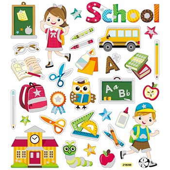 Pegatinas fantasía con purpurina - 1 hoja