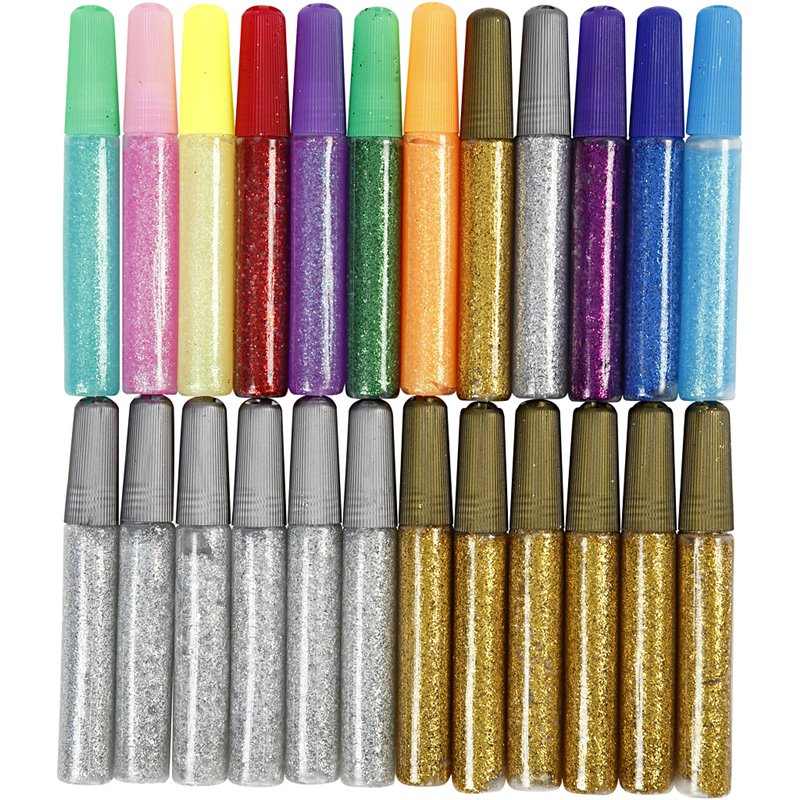 Pegamento con purpurina - 24x10 ml