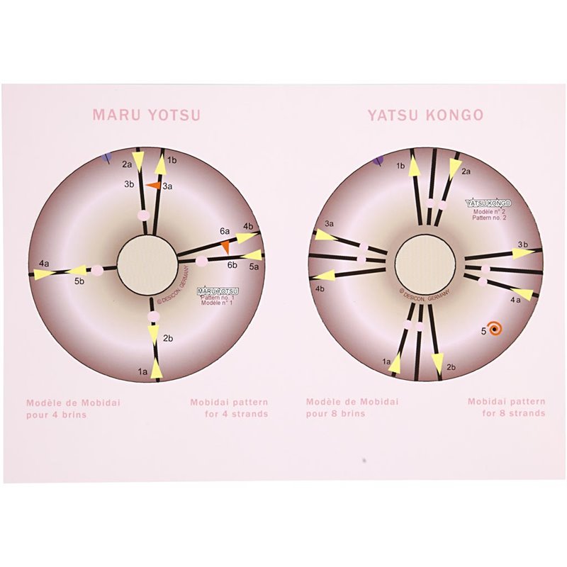 Kumihimo Tarjetas de diseño/patrones - 1 set