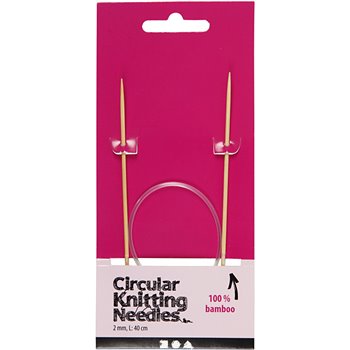 Aguja circular de bambú.