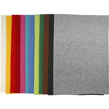 Fieltro para manualidades - 12 hojas stdas