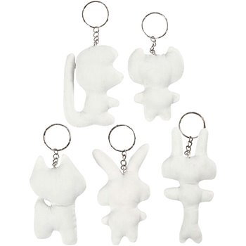 Figuras de tela con llavero - 5 unidades