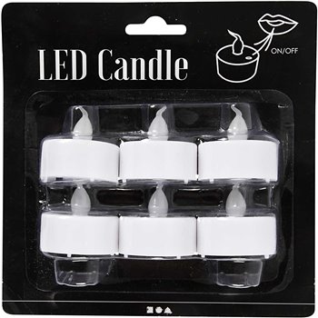 Vela calientaplatos de LED - 6 unidades