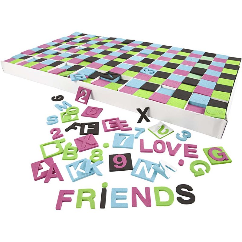 Letras y números de goma EVA - 1800 stdo