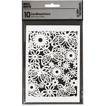 Cartulina con dibujos de encaje - 10 unidades Cartulina con dibujos de encaje - 10 unidades