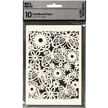 Cartulina con dibujos de encaje - 10 unidades