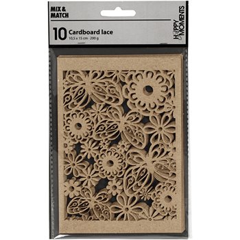 Cartulina con dibujos de encaje - 10 unidades