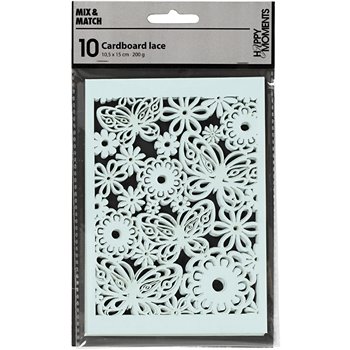Cartulina con dibujos de encaje - 10 unidades