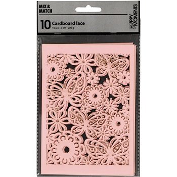Cartulina con dibujos de encaje - 10 unidades
