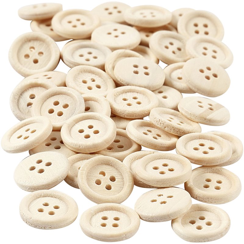 Botones de madera - 50 unidades