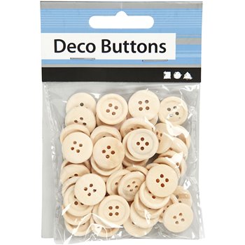 Botones de madera - 50 unidades