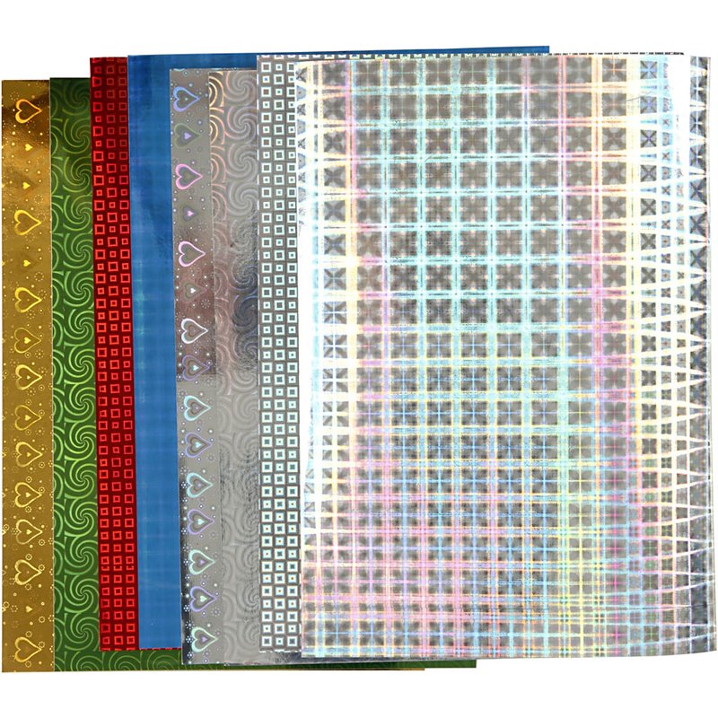 Papel holográfico - 8 hojas stdas