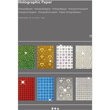 Papel holográfico - 8 hojas stdas