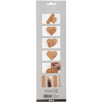 Corazones de papel imitación cuero - 1 set