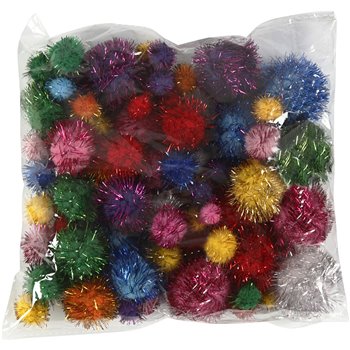 Pompones brillantes - 62 gr