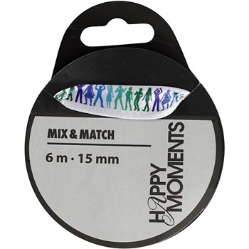 Cinta satinada con estampado - 6 m