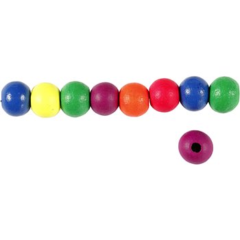 Surtido cuentas madera neón - 12 gr