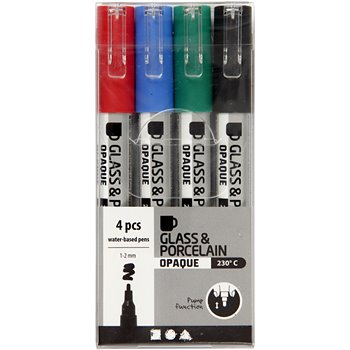 Rotulador porcelana y cristal - 4 unidades
