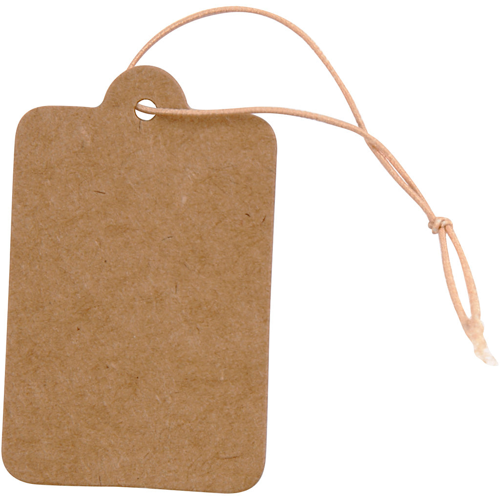 Etiquetas para regalo marrón claro 25x40 mm — 100 ud