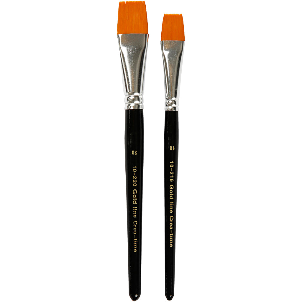 Pinceles de nylon planos n.º 16+20 — 2 ud