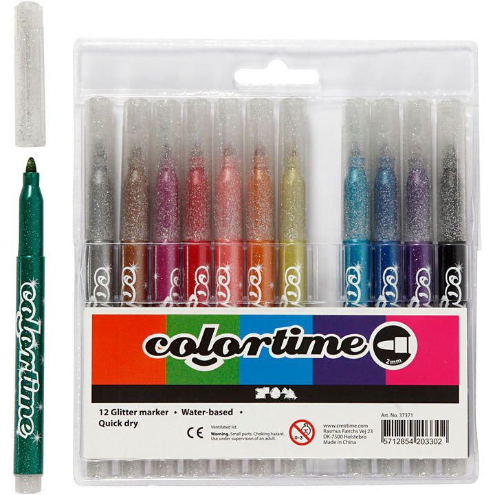 Colortime Rotuladores de purpurina - 12 unidades